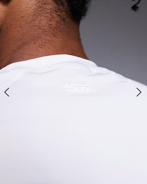4505 muscle fit seam detail quick dry base layer in white.