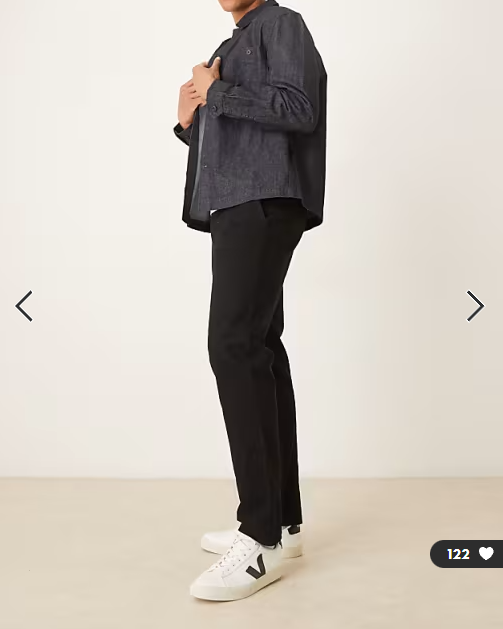 ASOS DESIGN slim trousers in black moleskin