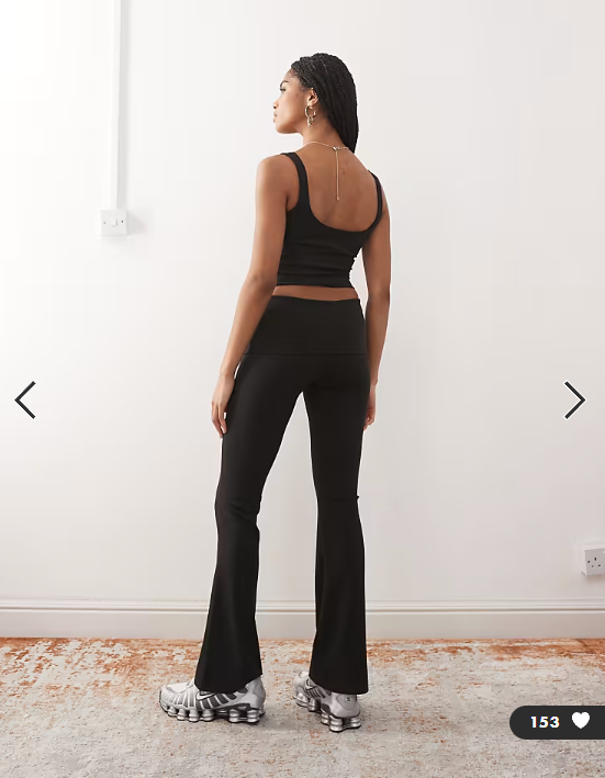 Weekday mix and match yoga seamless stretch flared leggings in black