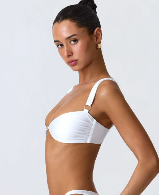 OhPolly - Charmed Embellished Bikini Top in White