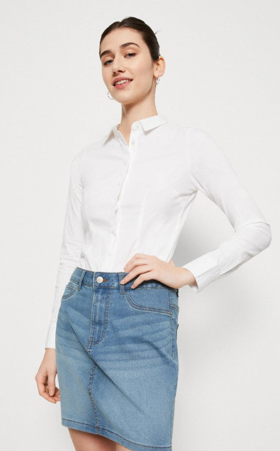 ONLY ONLSELMA SHIRT BODY - Button-down blouse - white