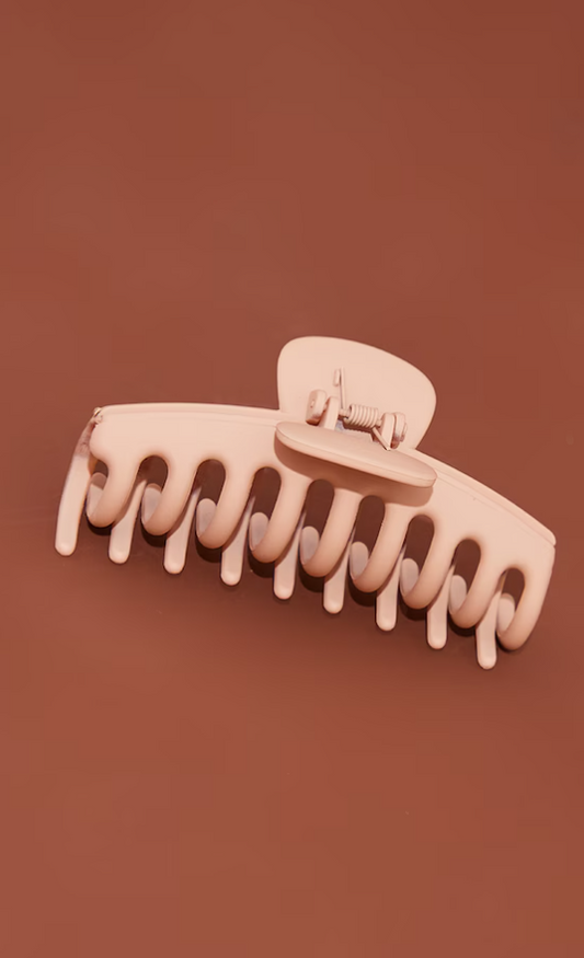 Taupe Matte Plastic Large Hair Clip
