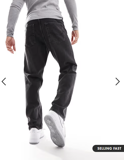 Jack & Jones Eddie loose jeans in washed black
