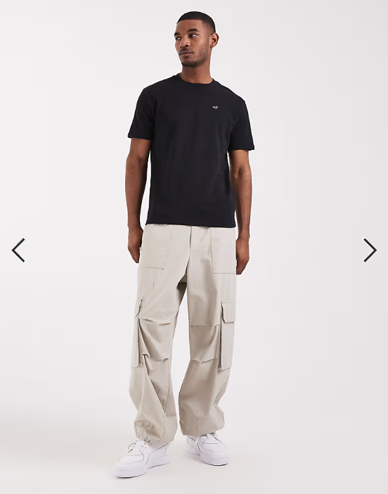 Hollister everyday icon logo t-shirt in black.