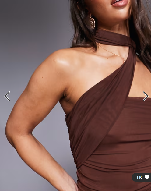 ASOS DESIGN bandeau mesh scarf detail maxi dress in brown