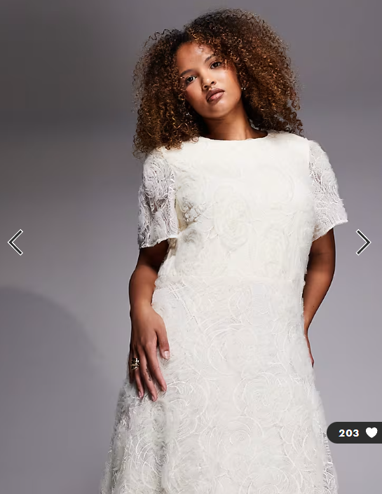 Forever New Curve Bridal lace midaxi dress in cream