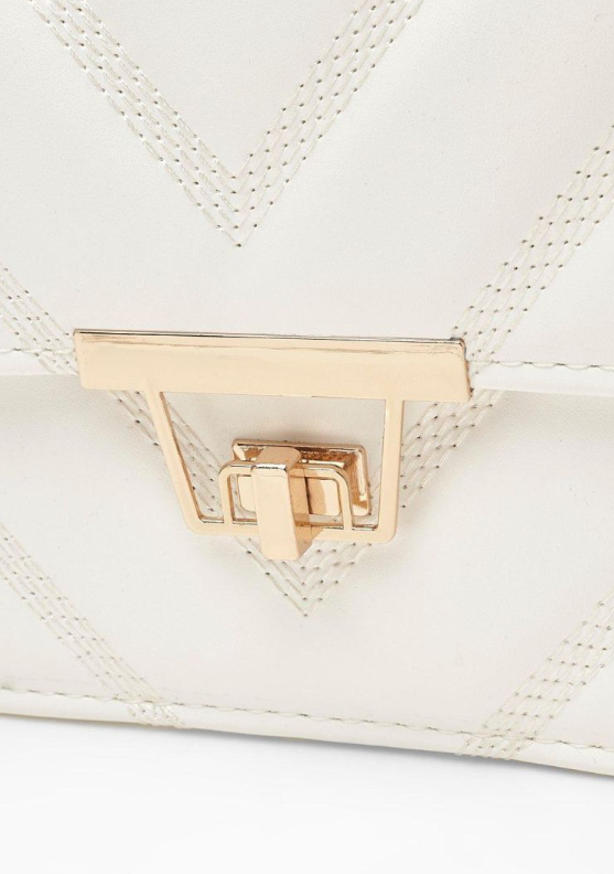 Boohoo Quilted Faux Letaher Cross Body Bag