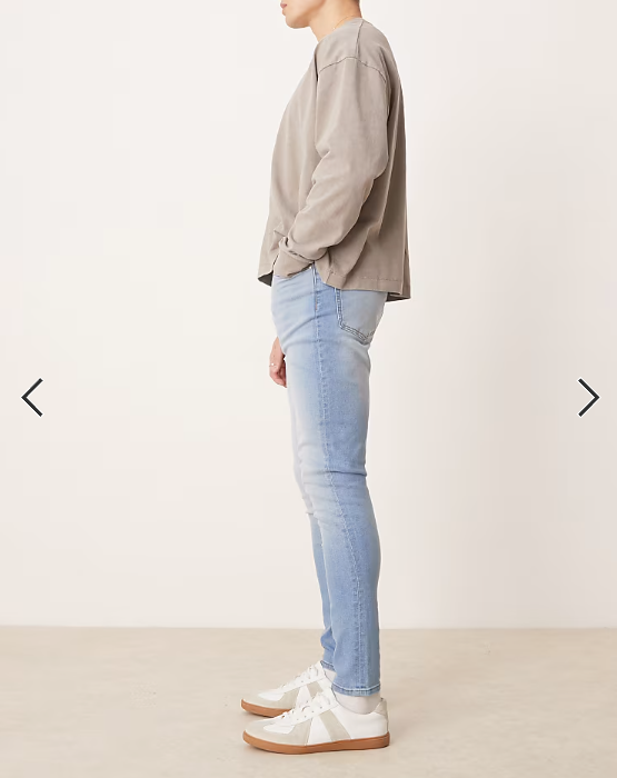ASOS DESIGN power stretch jeans in light wash