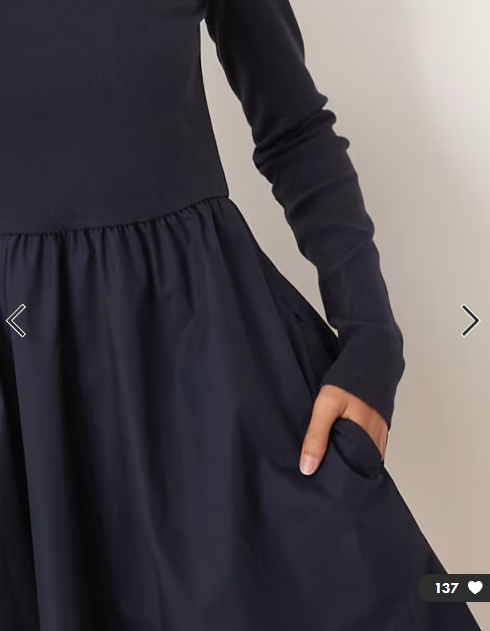Threadbare long sleeve hybrid mini dress in navy