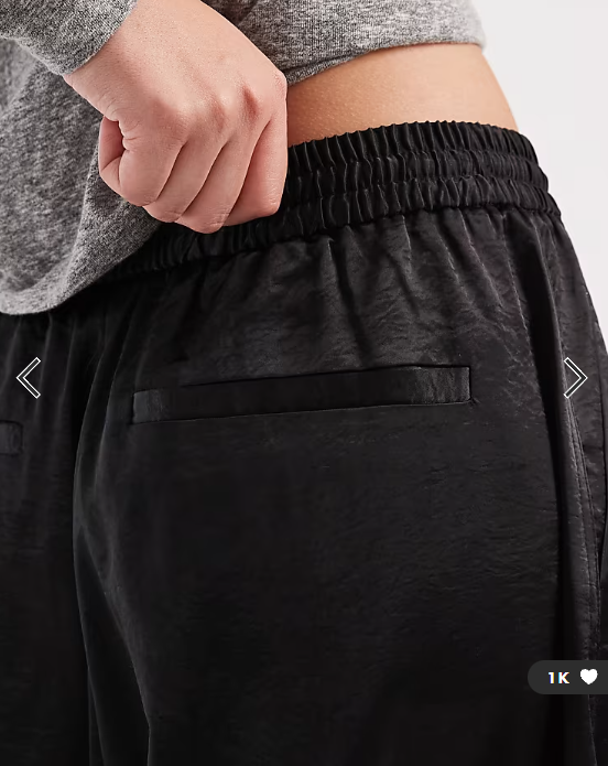 COLLUSION XL balloon trouser in black satin