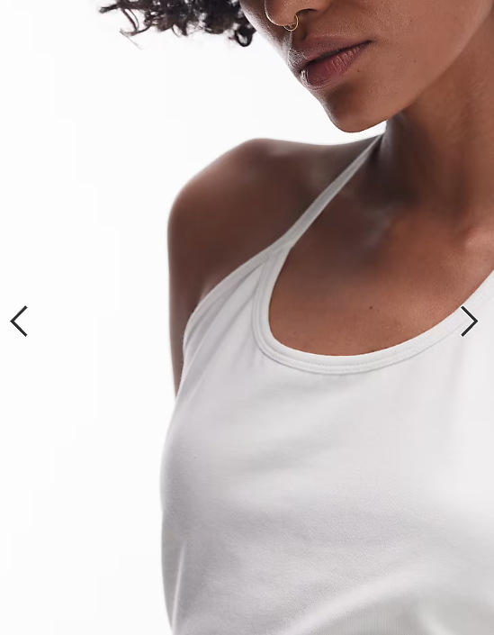 Topshop spaghetti strap halter top in white