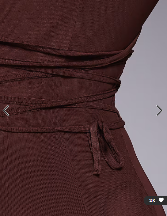 ASOS DESIGN mesh angel sleeve lace up back long sleeve maxi dress in chocolate