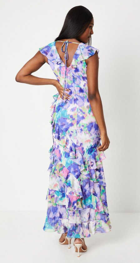 Chiffon Ruffle Maxi Dress