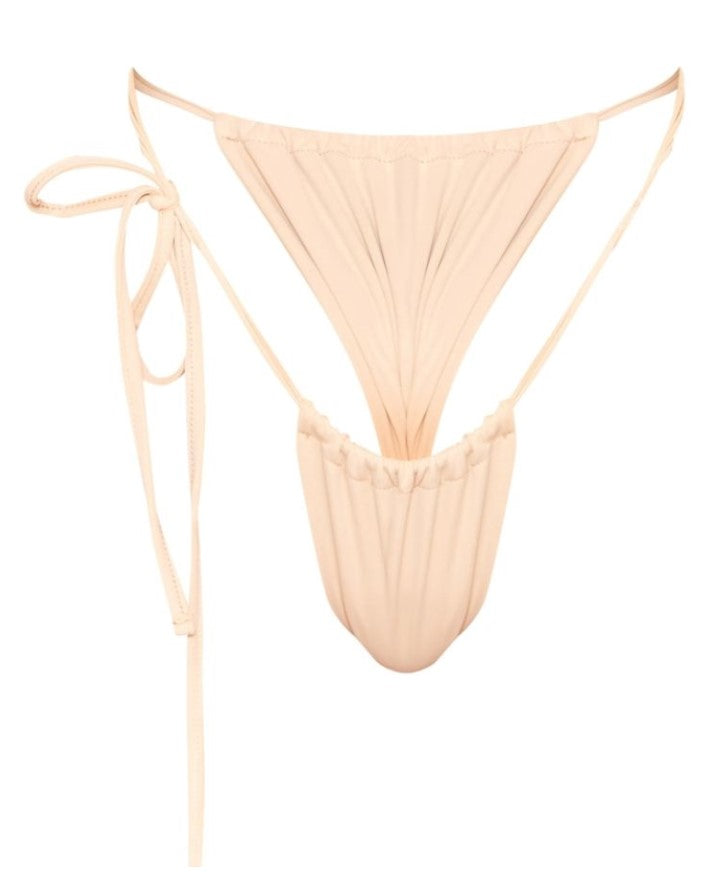 Cream One Tie Side Bikini Bottoms