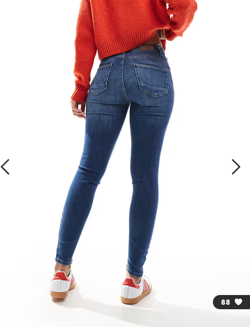 ONLY Power push up skinny jeans in dark blue