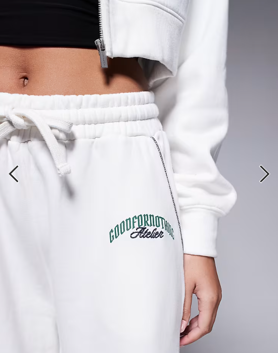 Good For Nothing co-ord sweat logo joggers in off white