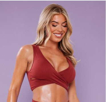 GVC Wine Seamless Cross Detail Bra