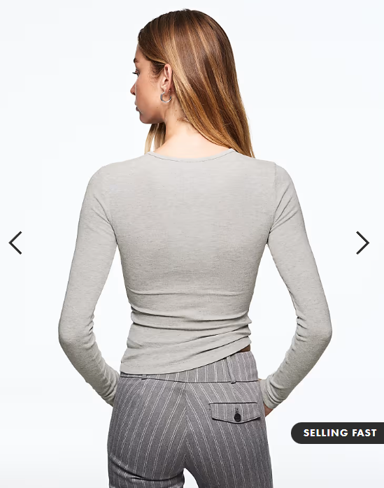 Bershka long sleeve top in grey