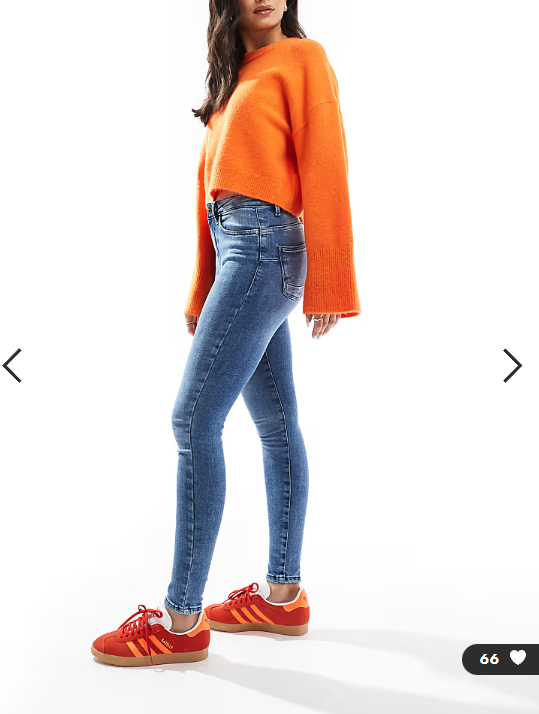 ONLY push up skinny jeans in light blue