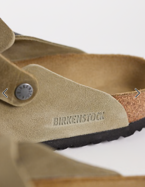 Birkenstock Boston clog with mixed material strap in faded khaki
