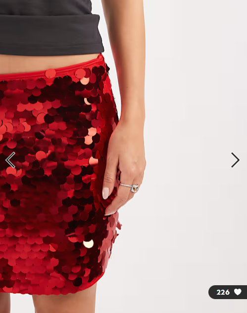 ASOS DESIGN large sequin mini skirt in red
