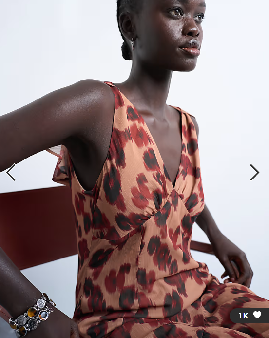Topshop cape sleeve godet hem mini dress in modern print