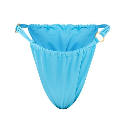 Plus Bright Blue Ring Detail Ruched Bikini Bottoms