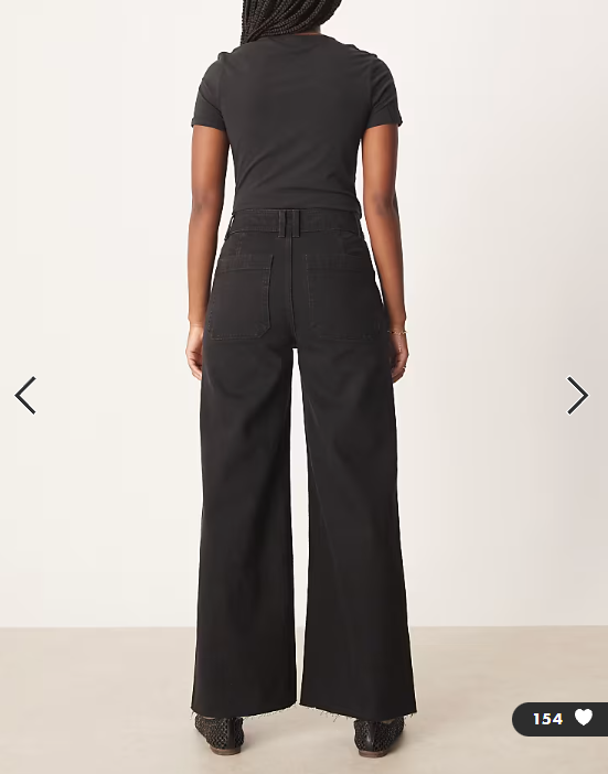 Mango Catherin wide leg jeans in black