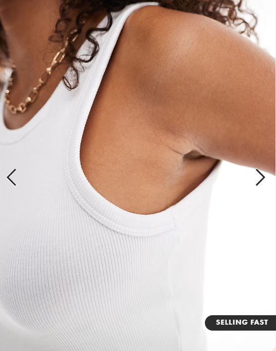 JJXX Fallon ribbed cropped vest top in white