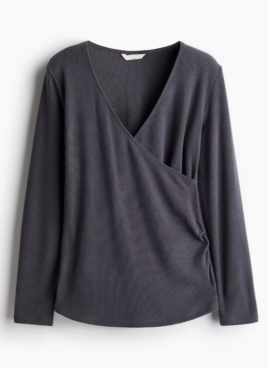 H&M-MAMA BEFORE & AFTER NURSING WRAPOVER TOP