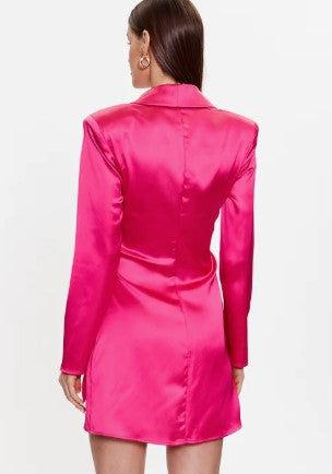 Satin wrap blazer dress