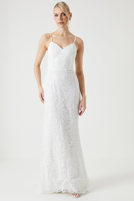 Sequin Lace Wedding Dress