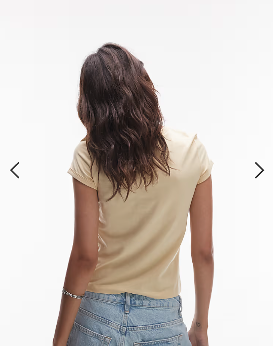 & Other Stories graphic cap sleeve t-shirt in buttermilk yellow