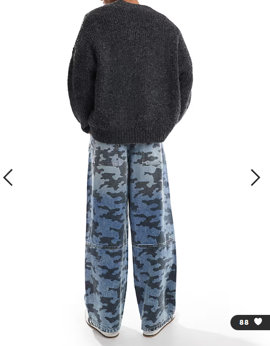 COLLUSION X007 xl baggy jeans in laser print camo