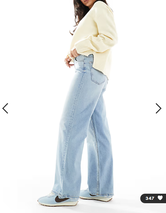 ASOS DESIGN wide leg dad jeans in lightwash