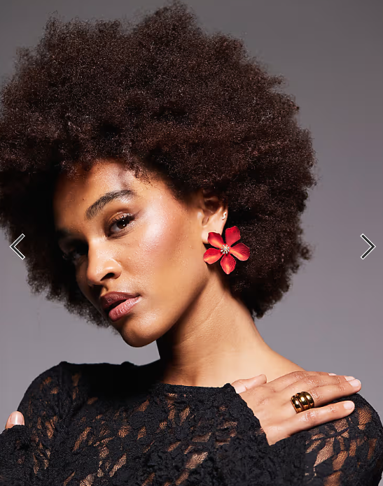 ALDO Maflorra flower earrings in red