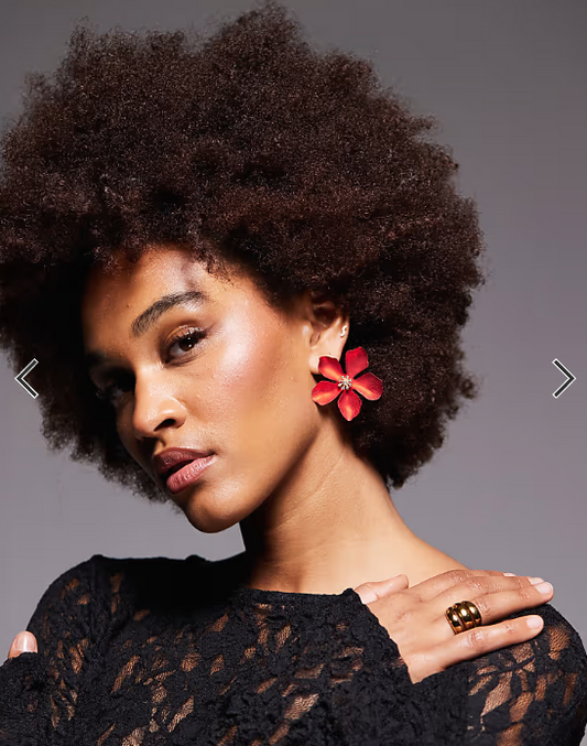 ALDO Maflorra flower earrings in red