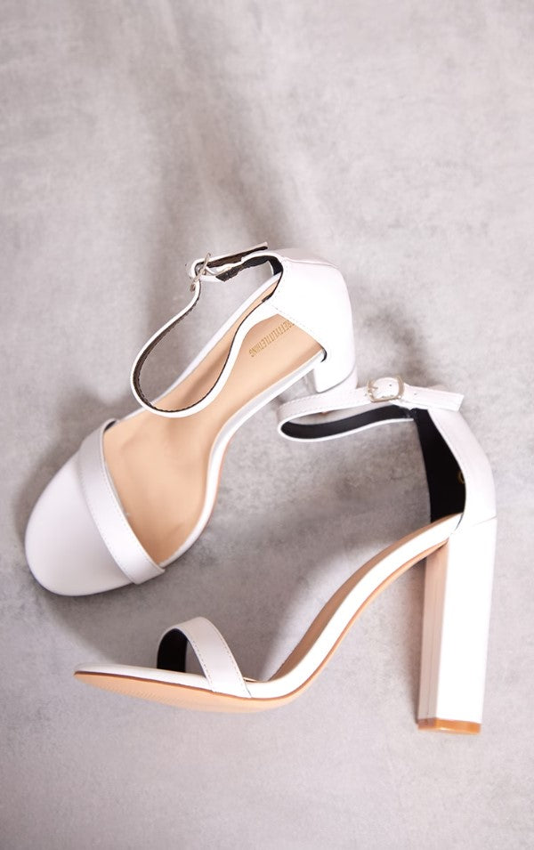 WHITE MAY BLOCKED HEELED SANDAL