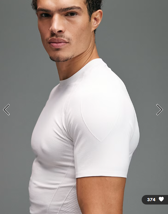 4505 seamless physique defining muscle fit compression base layer t-shirt in white