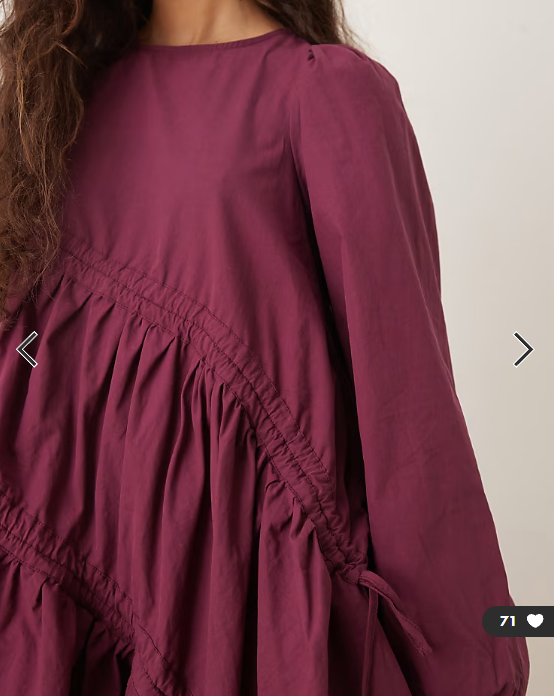Ghospell oversized ruched mini dress in red