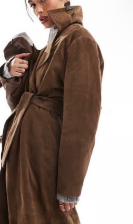 ASOS DESIGN premium suede trench
