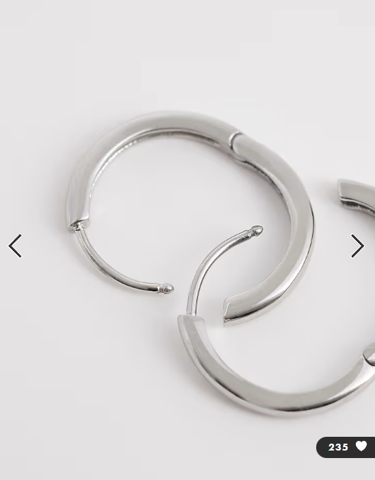 Jack & Jones huggie hoop earrings in silver