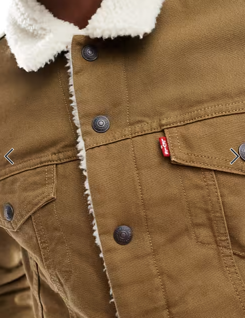 Levi's Type 3 sherpa canvas trucker jacket in tan