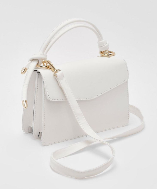Boohoo Knot Handle Cross Body Bag - white