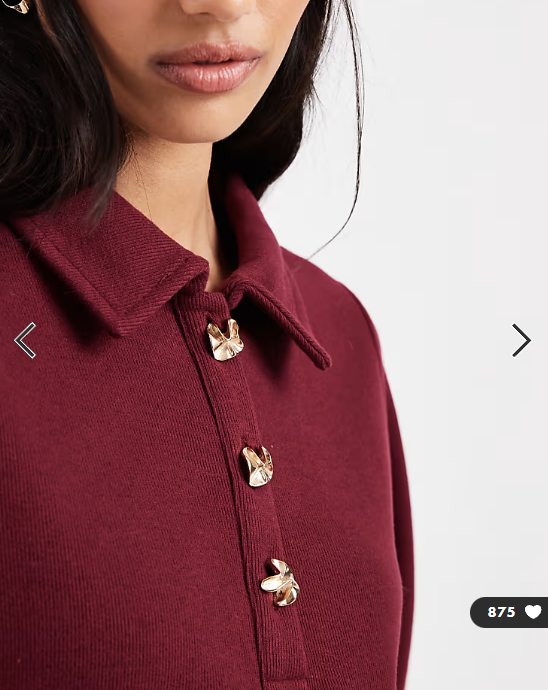 ASOS DESIGN Supersoft corset waist rugby tee in burgundy