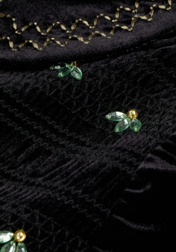 H&M -Velvet Stone Diamante collar dress