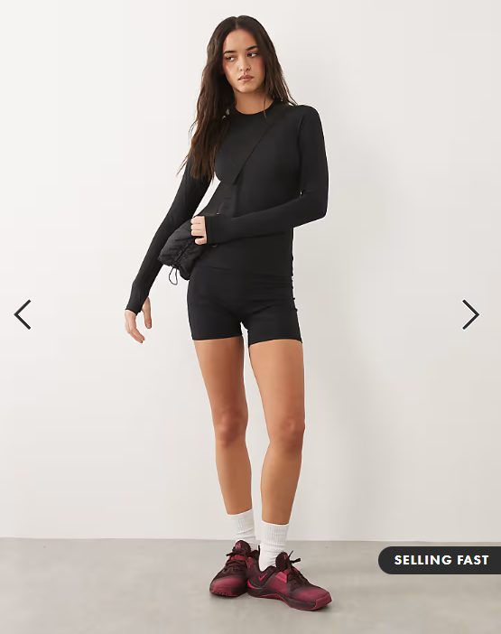 4505 Icon active quick dry slim fit long sleeve top in black
