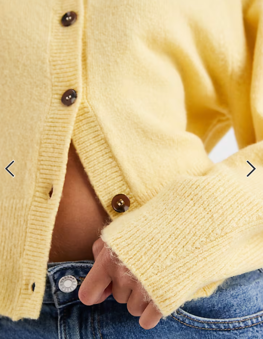 ASOS DESIGN crew neck cardigan with raglan sleeve detail in buttermilk