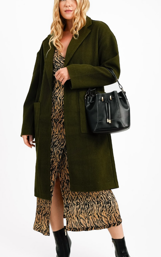 Topshop - asos - Topshop Chuck On Coat In Khaki