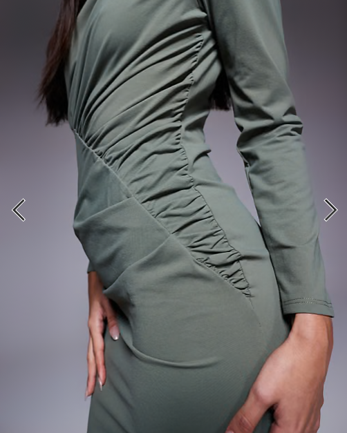 Daska ruched maxi dress in olive